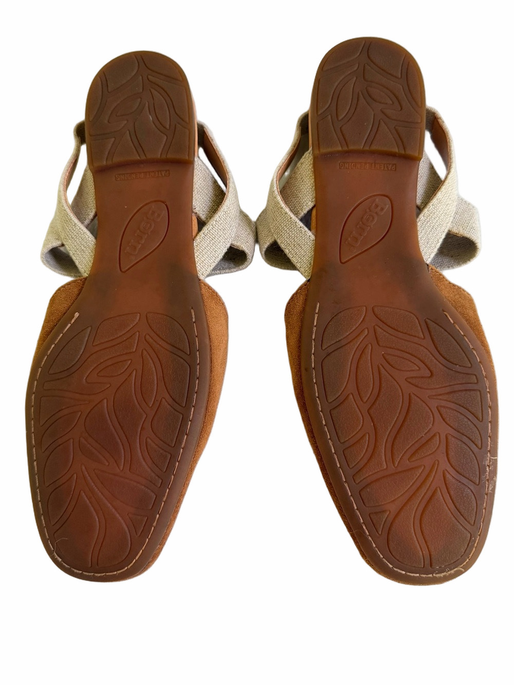 BORN Coco Slingback Camel Tan Suede Leather Sandals ComfortFlats Size 10 EUC - Picture 10 of 14